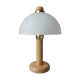 Vintage wooden table lamp with glass lampshade, 80s