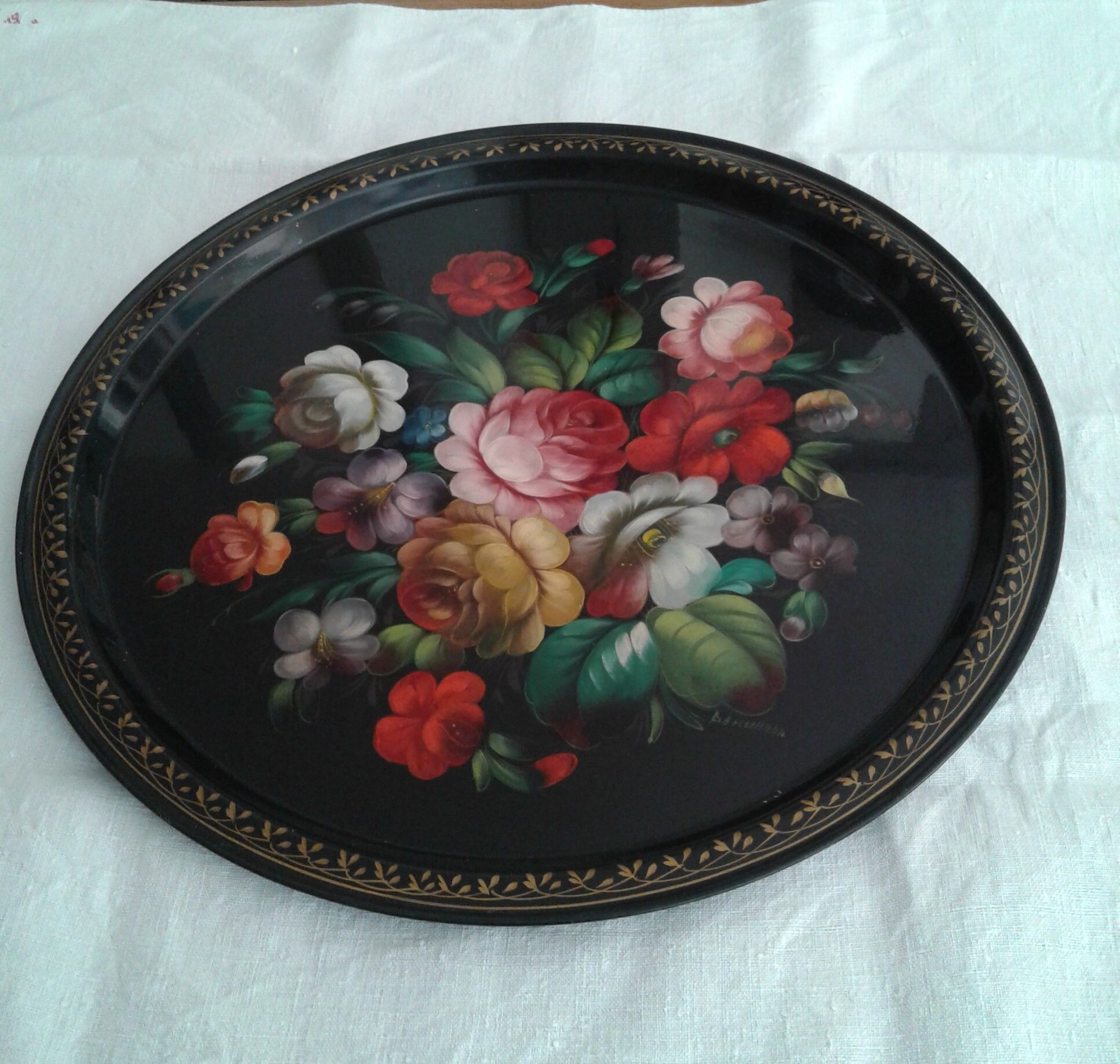 flowered tray origin Russia