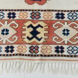 7x9 Peach Navy Blue Oushak Area Rug, 202x284Cm