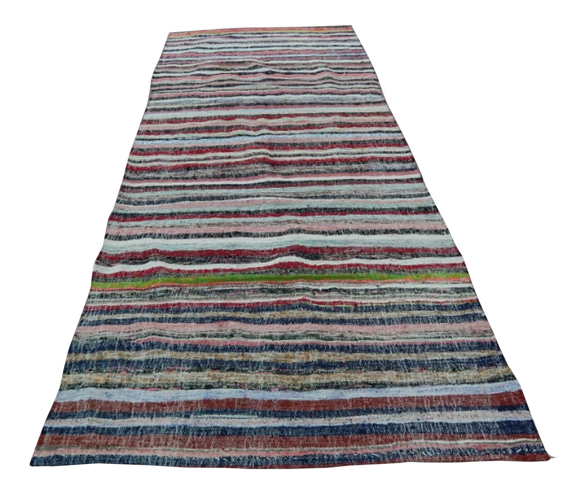 Vintage Turkish handmade rug 130x282 cm