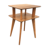 Small wooden side table, 2 trays, 1960