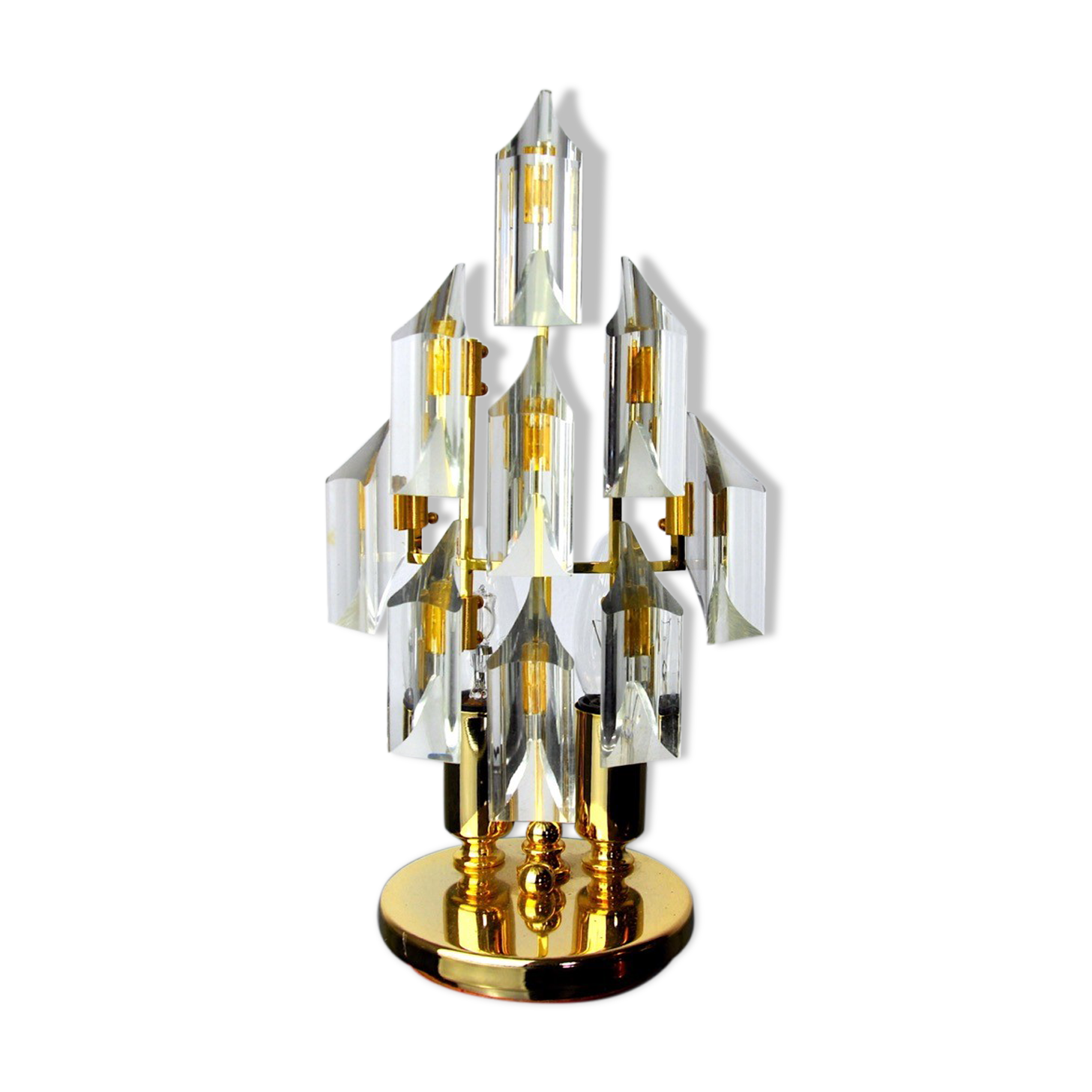 Lamp by Oscar Torlasco for Stilkronen, cut glass Murano, Italy, 1970