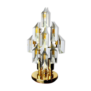 Lamp by Oscar Torlasco for Stilkronen, cut glass Murano, Italy, 1970