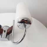 Double chrome and scandinavian teak wall lamp 50s