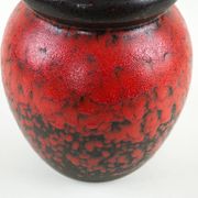 Monumental Fat Lava ceramic vase in black and red, West Germany, 1970s