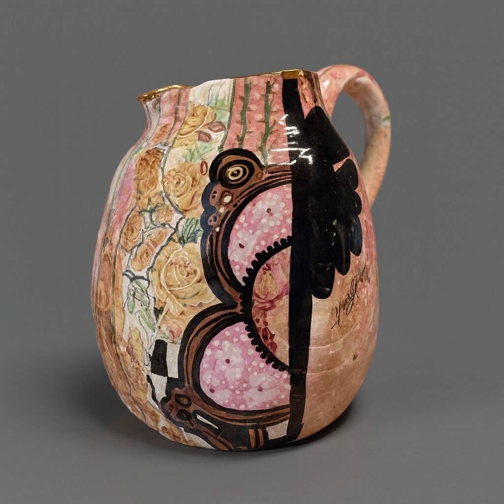 Laney K. Oxman: Multicoloured Ceramic Pitcher and Slipware