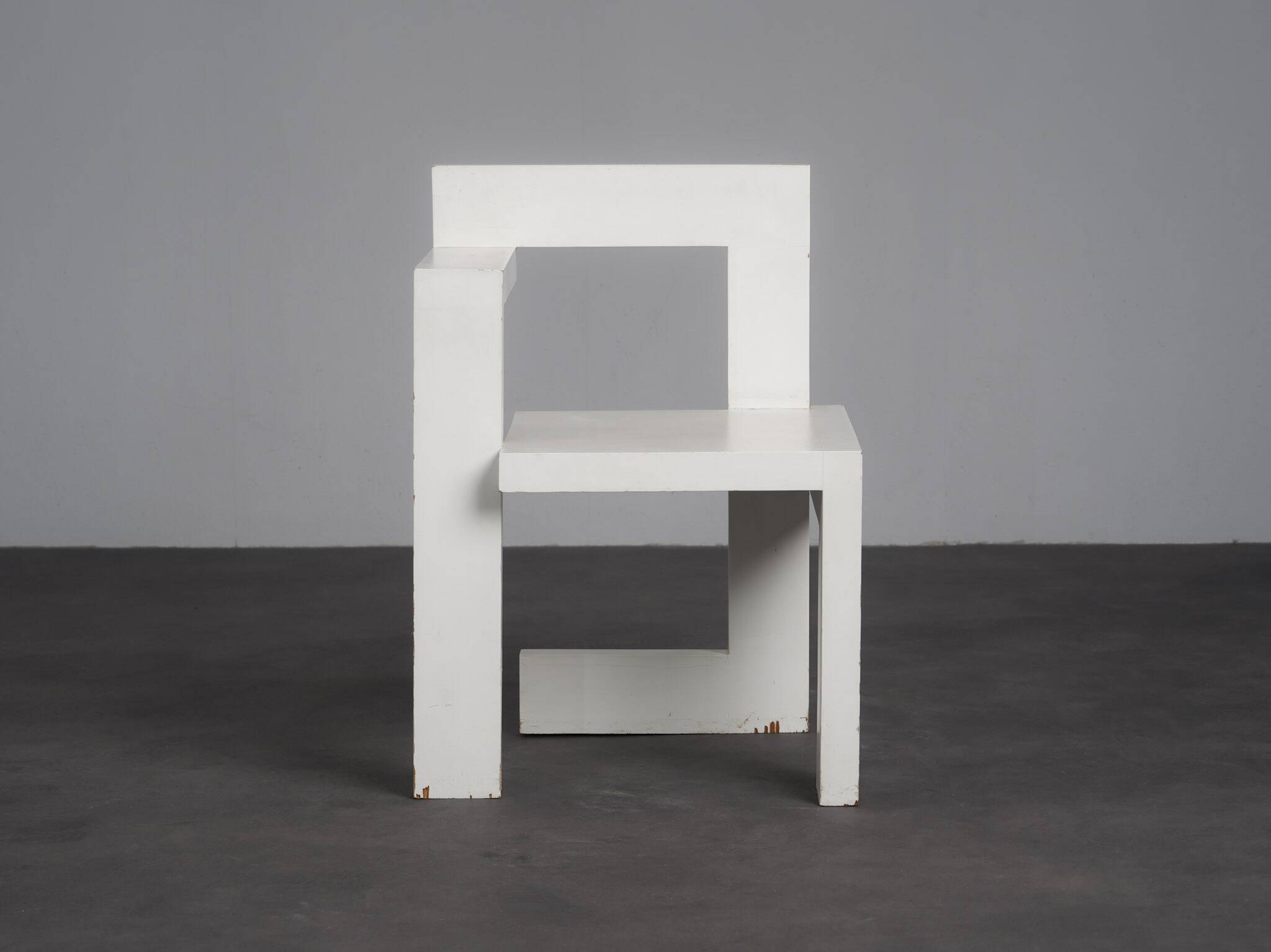 Asymmetrical modernist wooden chair, Netherlands, 1970s
