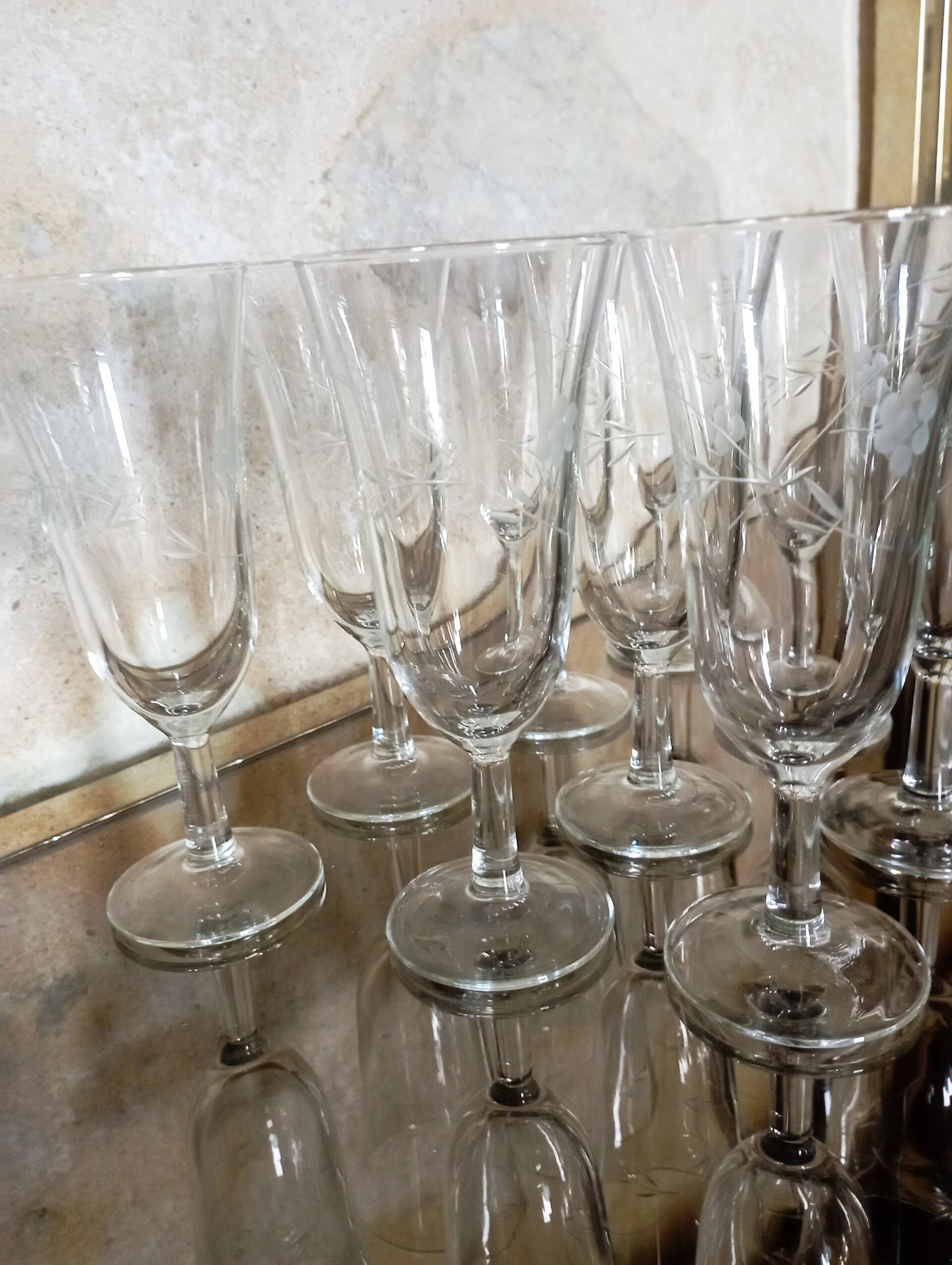 Antique champagne flutes