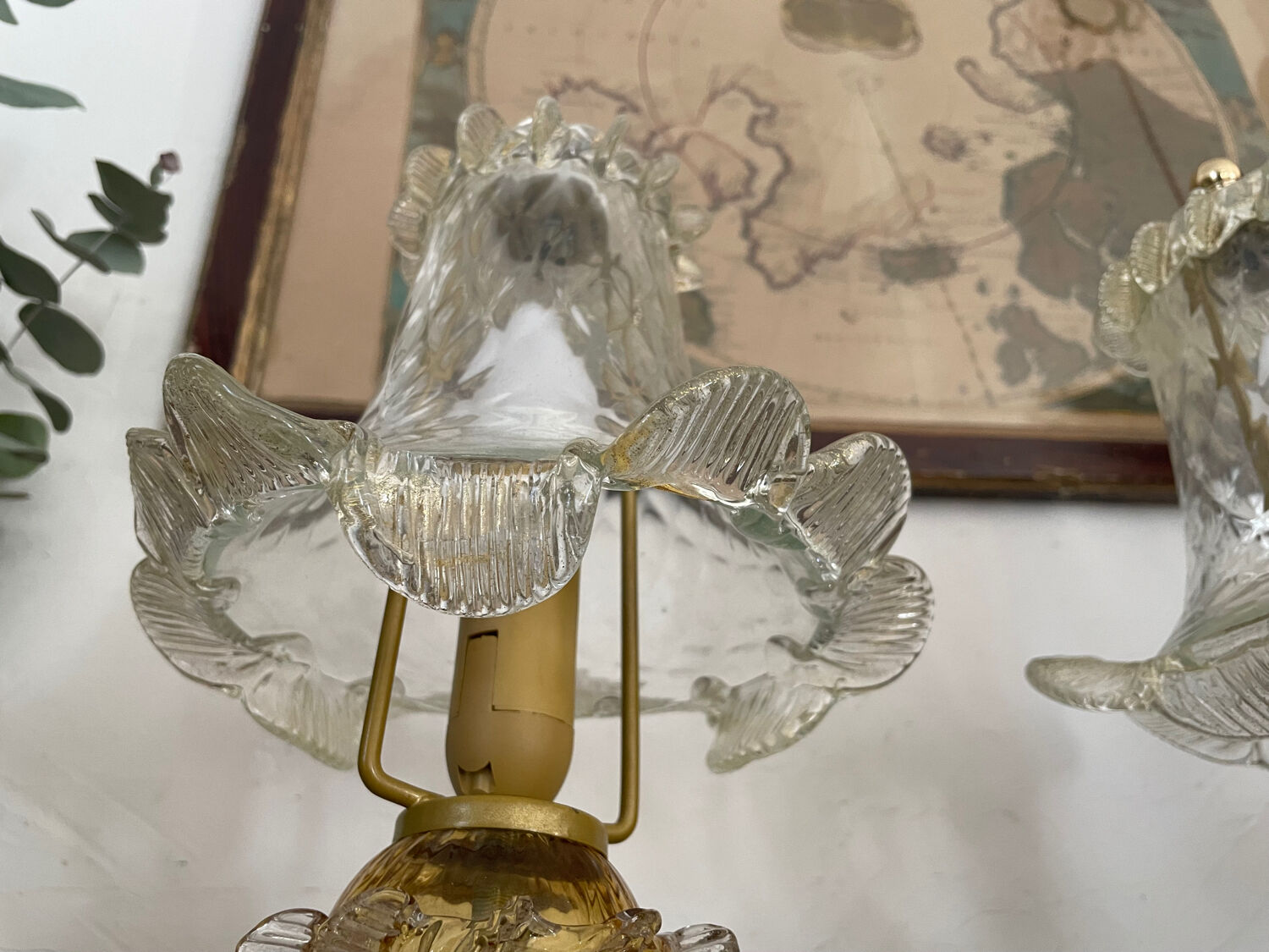 Pair of Murano glass lamps