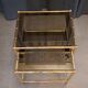 Nesting bamboo tables with gold-plated brass trim