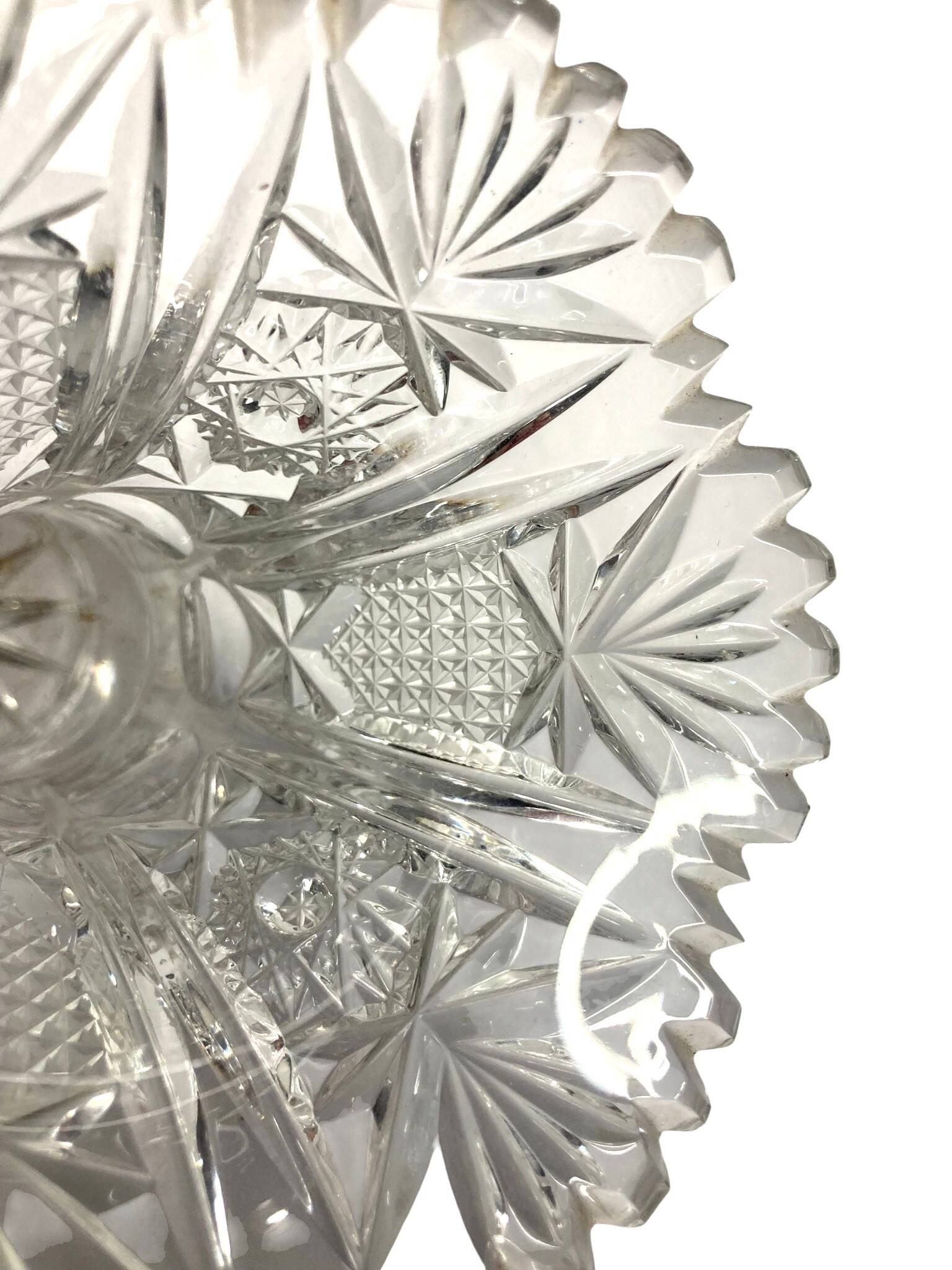 Small Bohemian crystal vase, cut around 1950