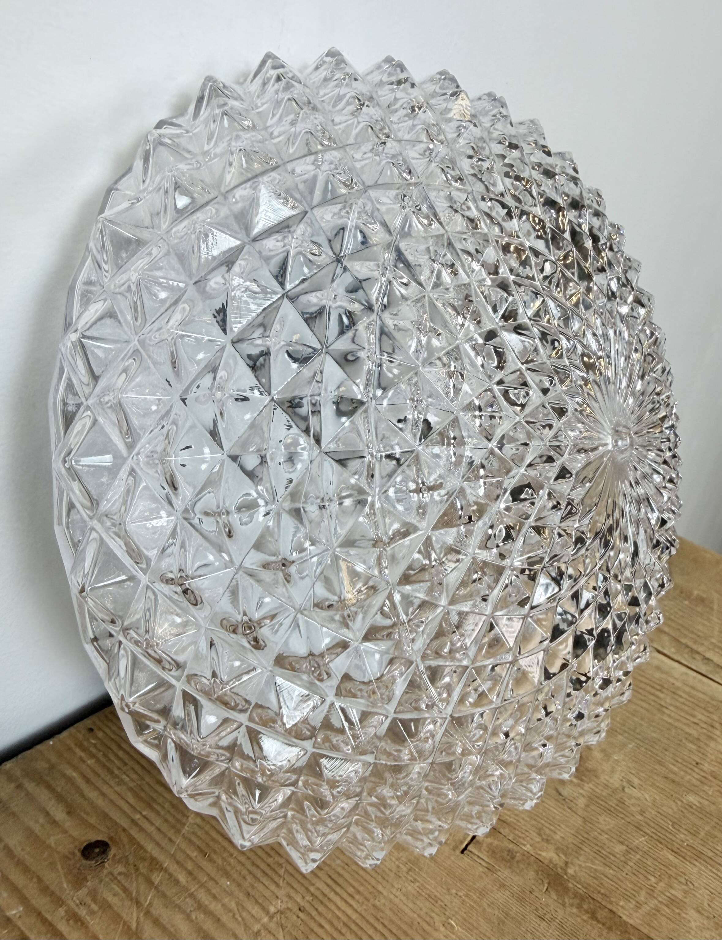 Vintage Glass Wall or Ceiling Light, 1970s