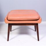 Leather and rosewood chairs and Ottoman by Werner Langenfled Denmark 1960s