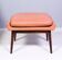 Leather and rosewood chairs and Ottoman by Werner Langenfled Denmark 1960s