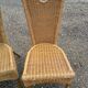 3 rattan and bamboo chairs