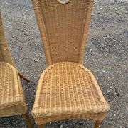 3 rattan and bamboo chairs