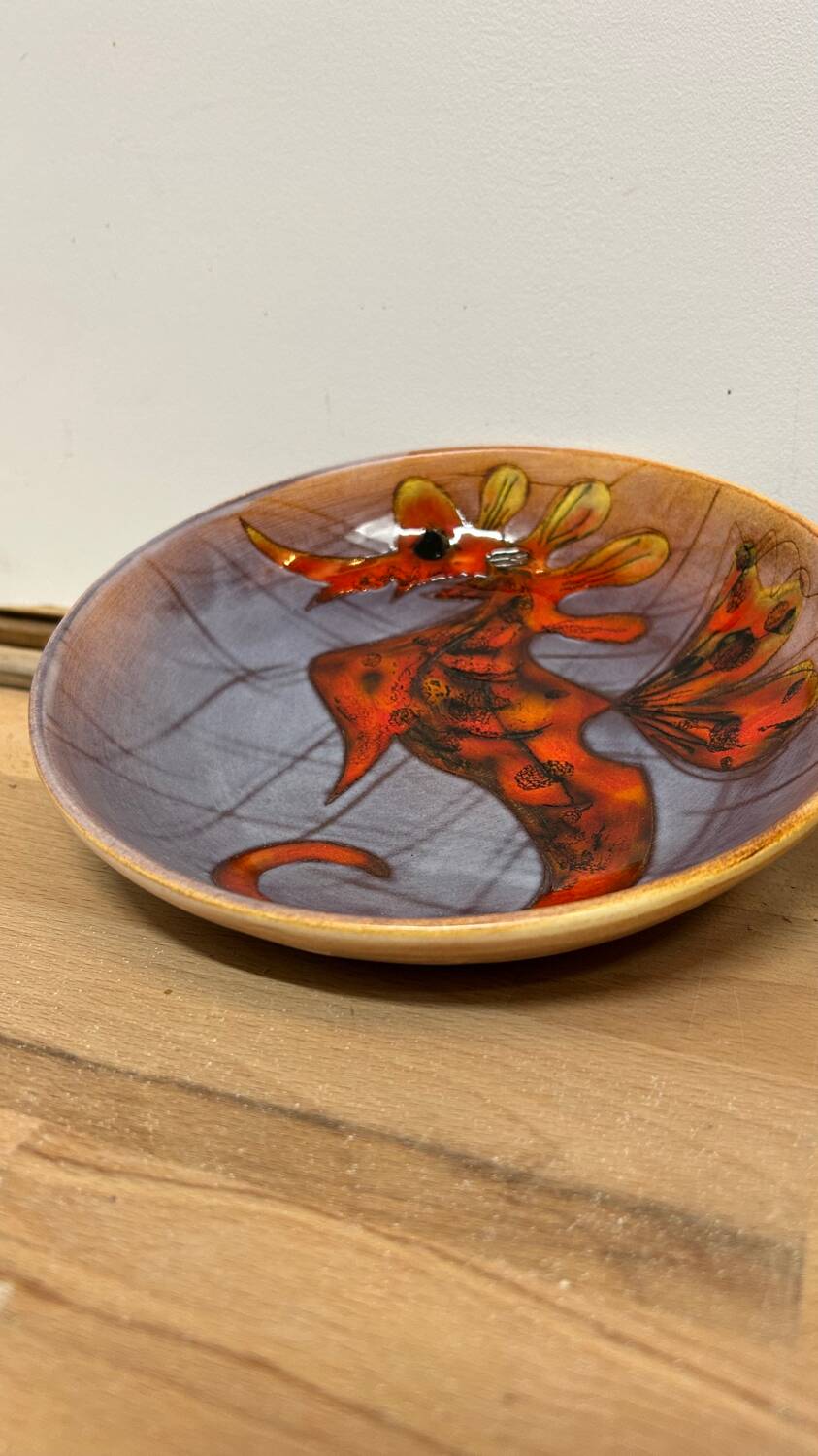 Set of 2 Seahorse plates by Monique Brunner in Vence