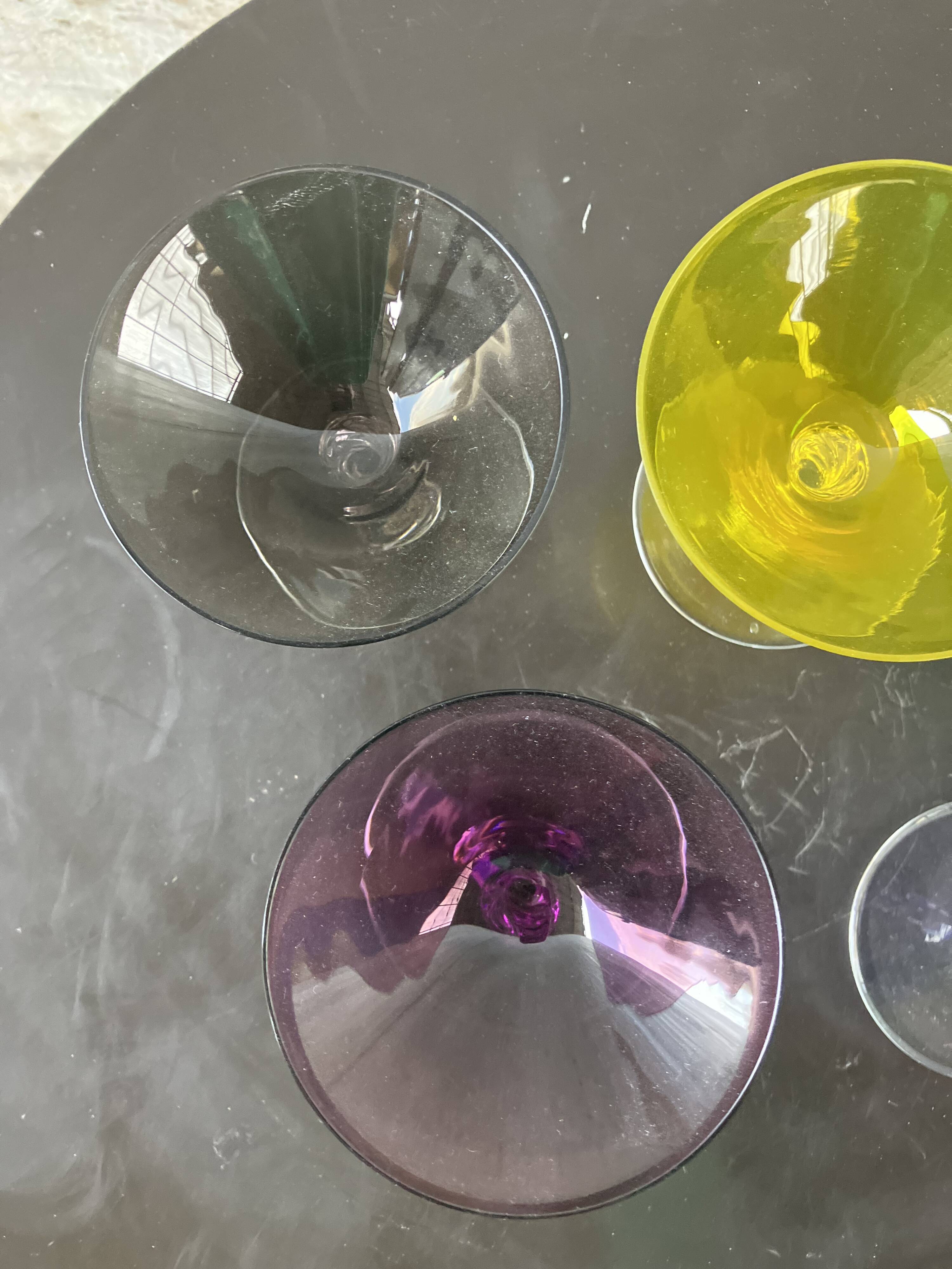 vintage 1970s martini glass set