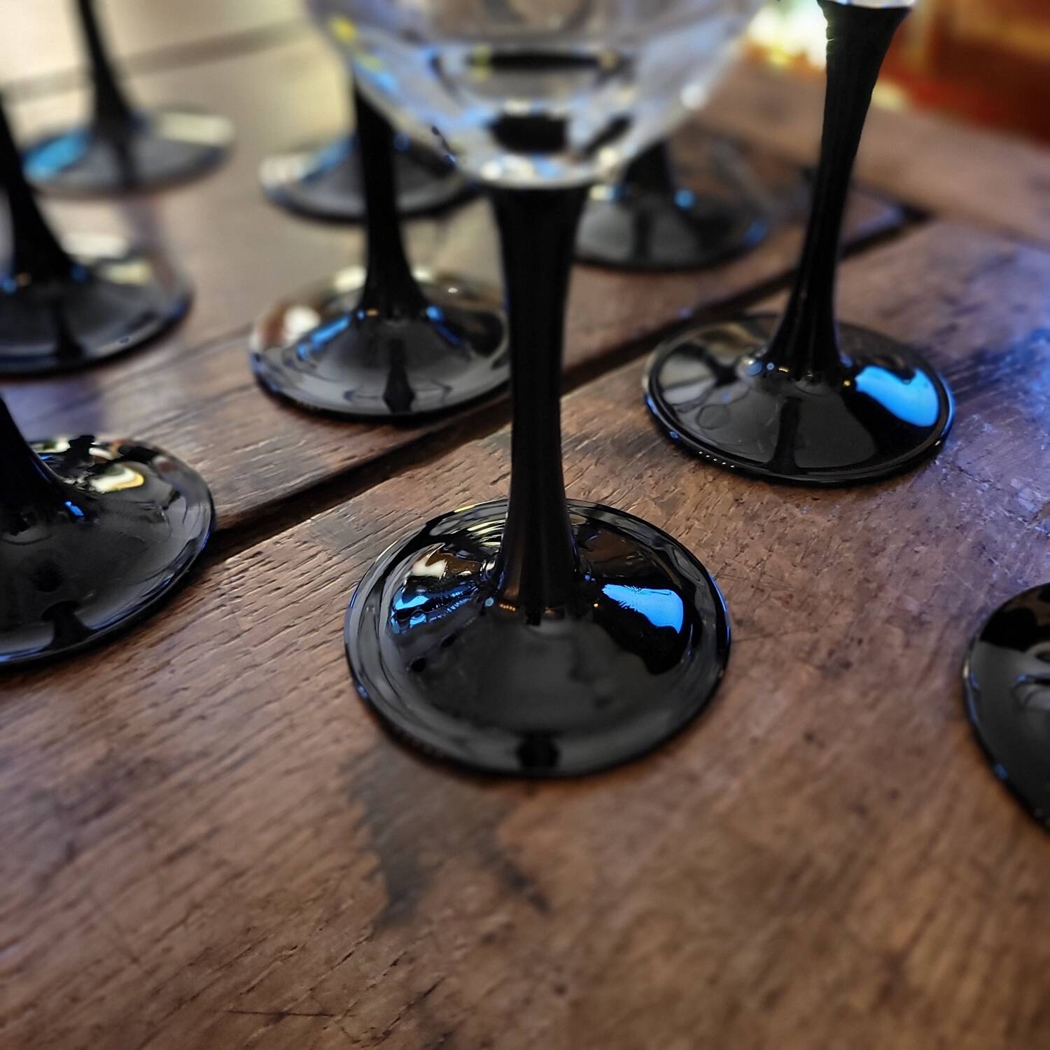 11 Octime Luminarc glasses - Black stem - 1980s