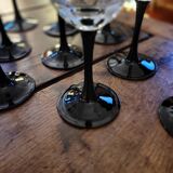 11 Octime Luminarc glasses - Black stem - 1980s