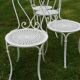 Suite de 4 chaises de jardin fer forgé XIXé motif cœur