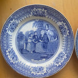 Creil Montereau - duo of blue plates