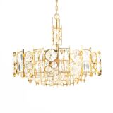 Exceptional 7-light chandelier - high-end Palwa - Gold-plated brass f