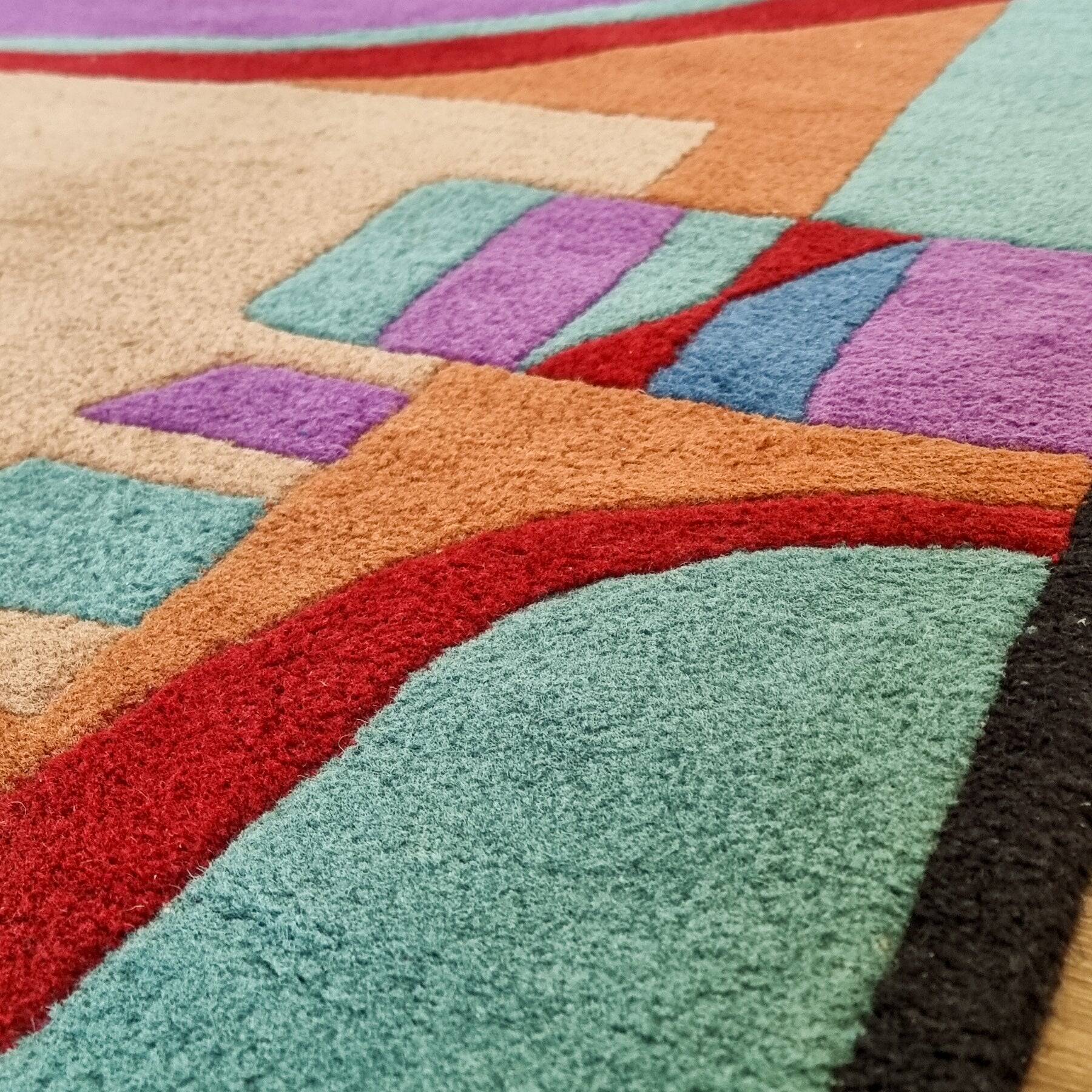 Vintage 80s colour block rug
