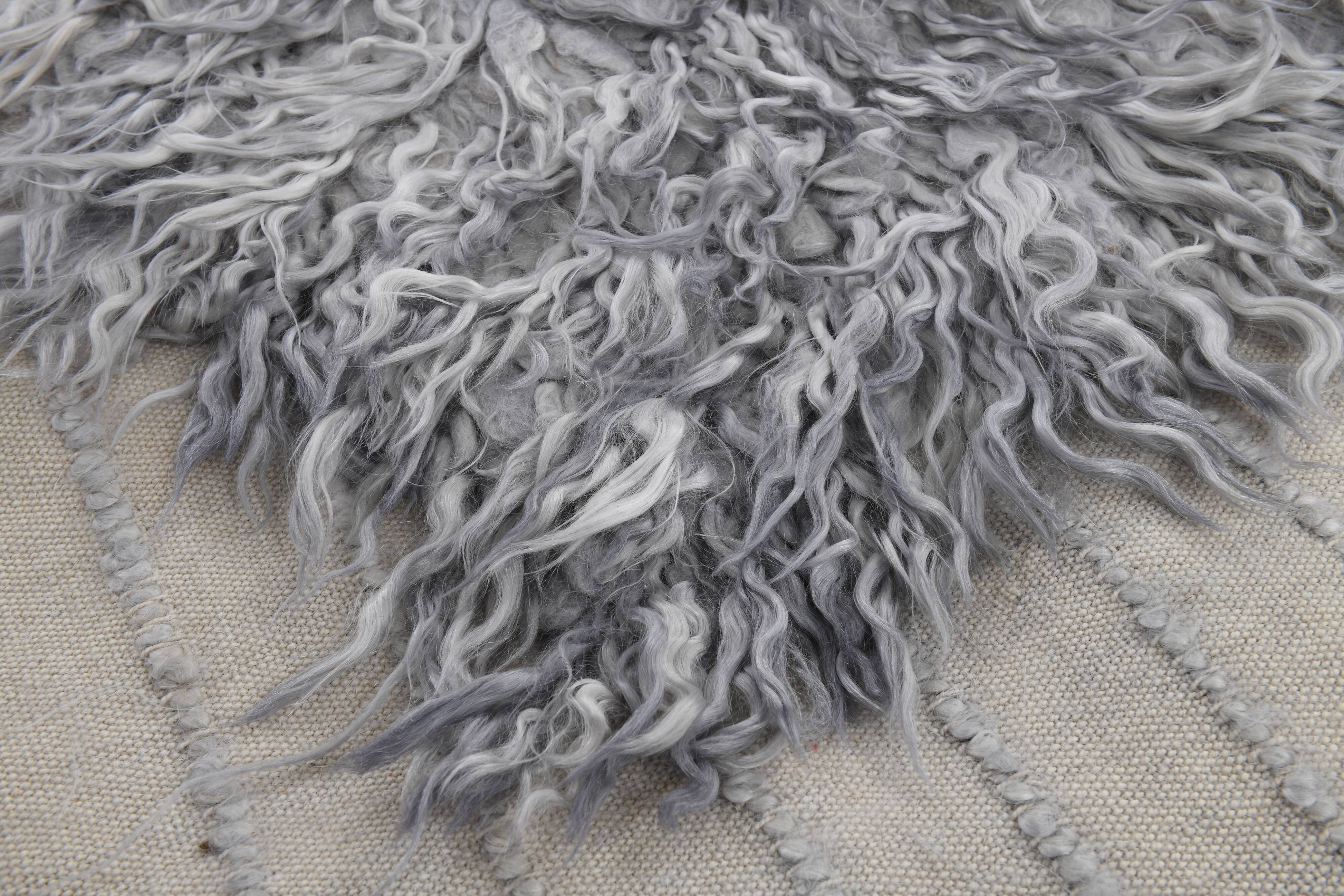 8x10 wool handmade gray kilim rug 253x300cm