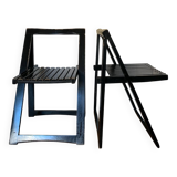 Pair of original/Vintage Aldo Jacober black folding chairs
