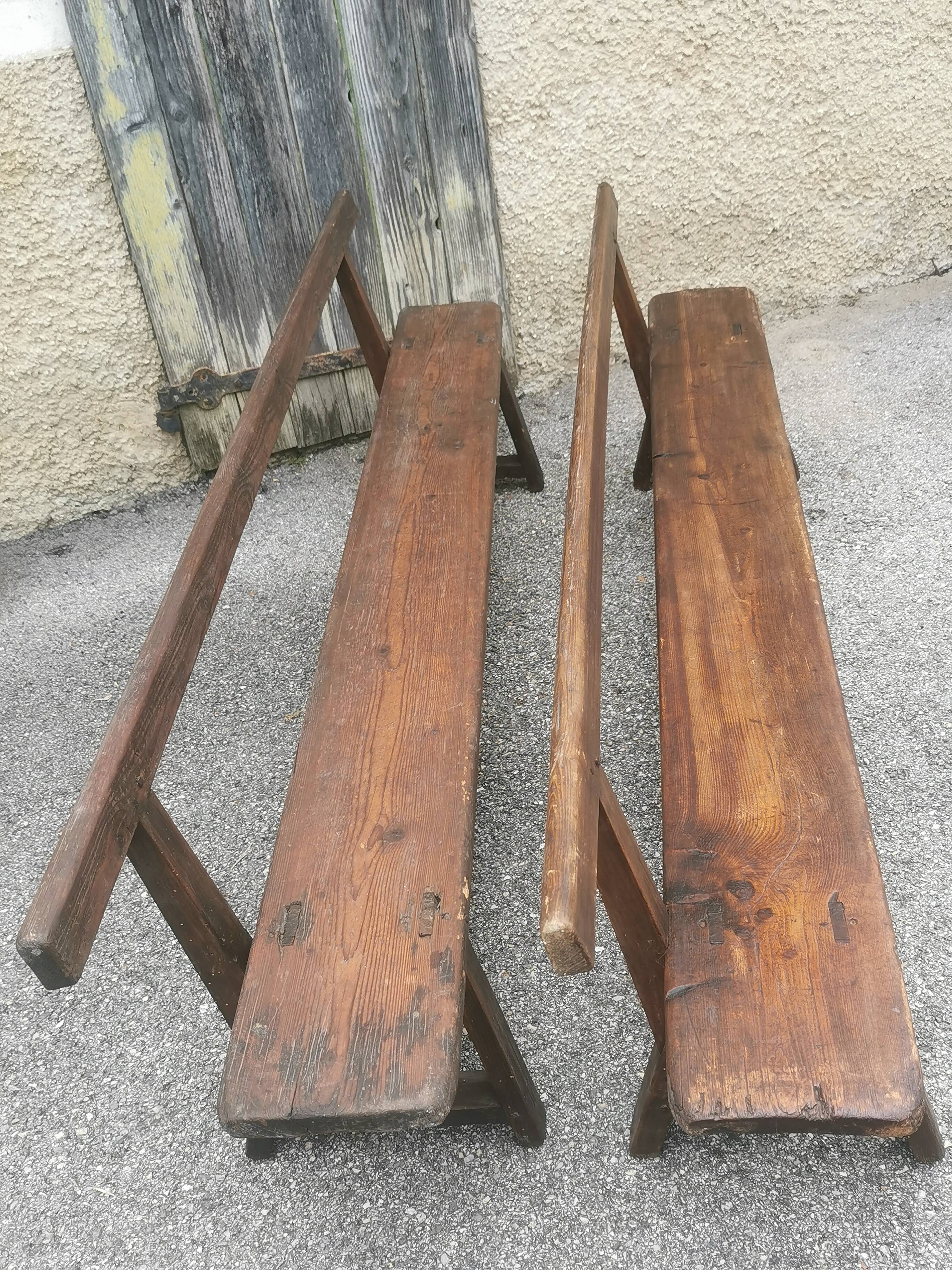 Pair of antique 19th century benches