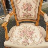 Pair of Louis xv convertible armchairs