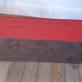 Bright red vintage tool box