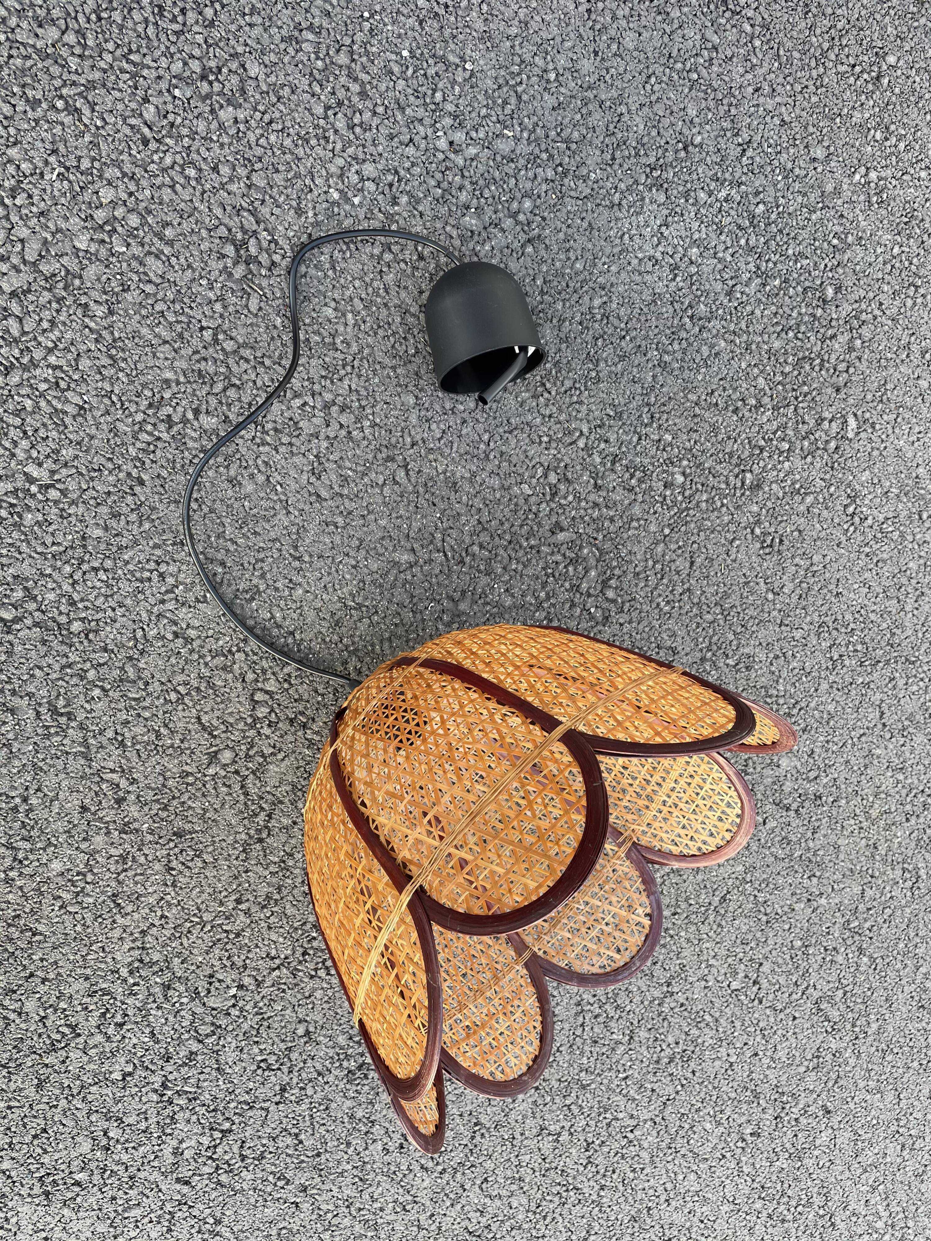 Vintage rattan flower hanging