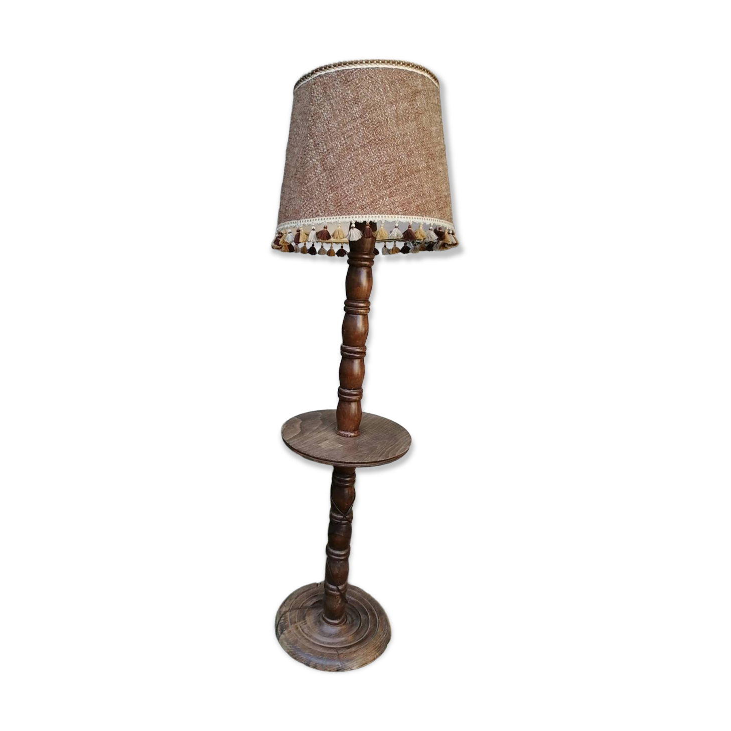 Lampadaire bois serviteur vintage