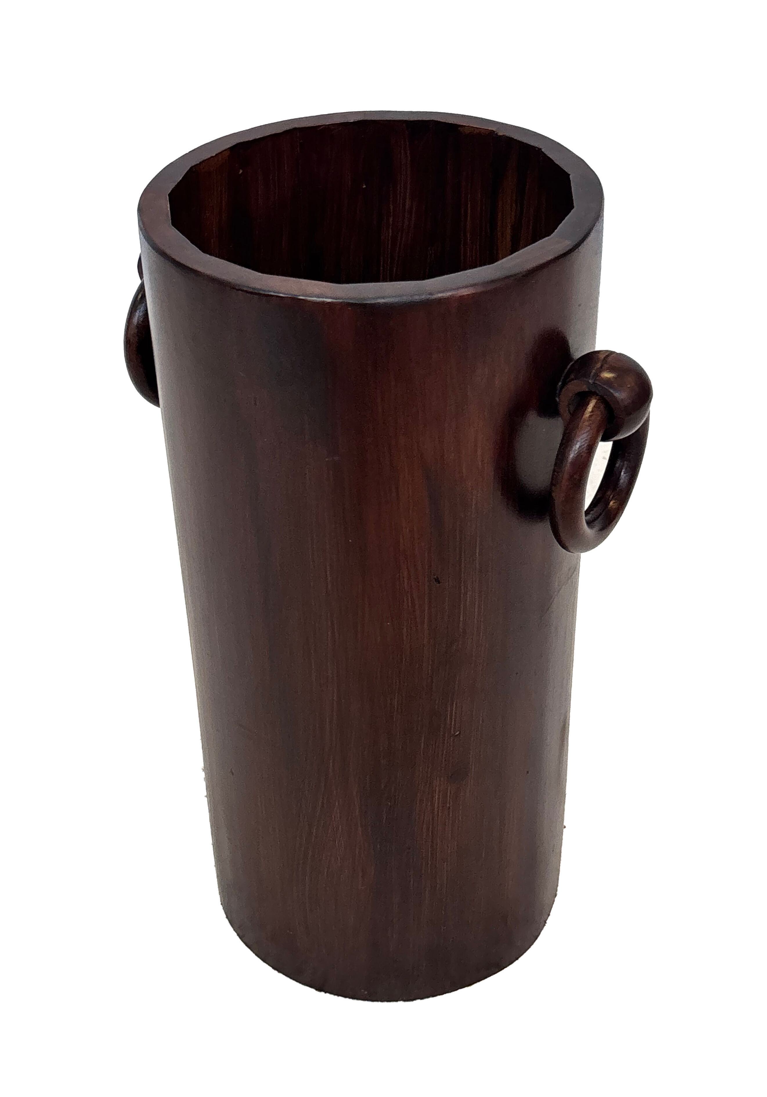 Vintage Wooden Cylinder Umbrella Stand, 1960s minimalist design