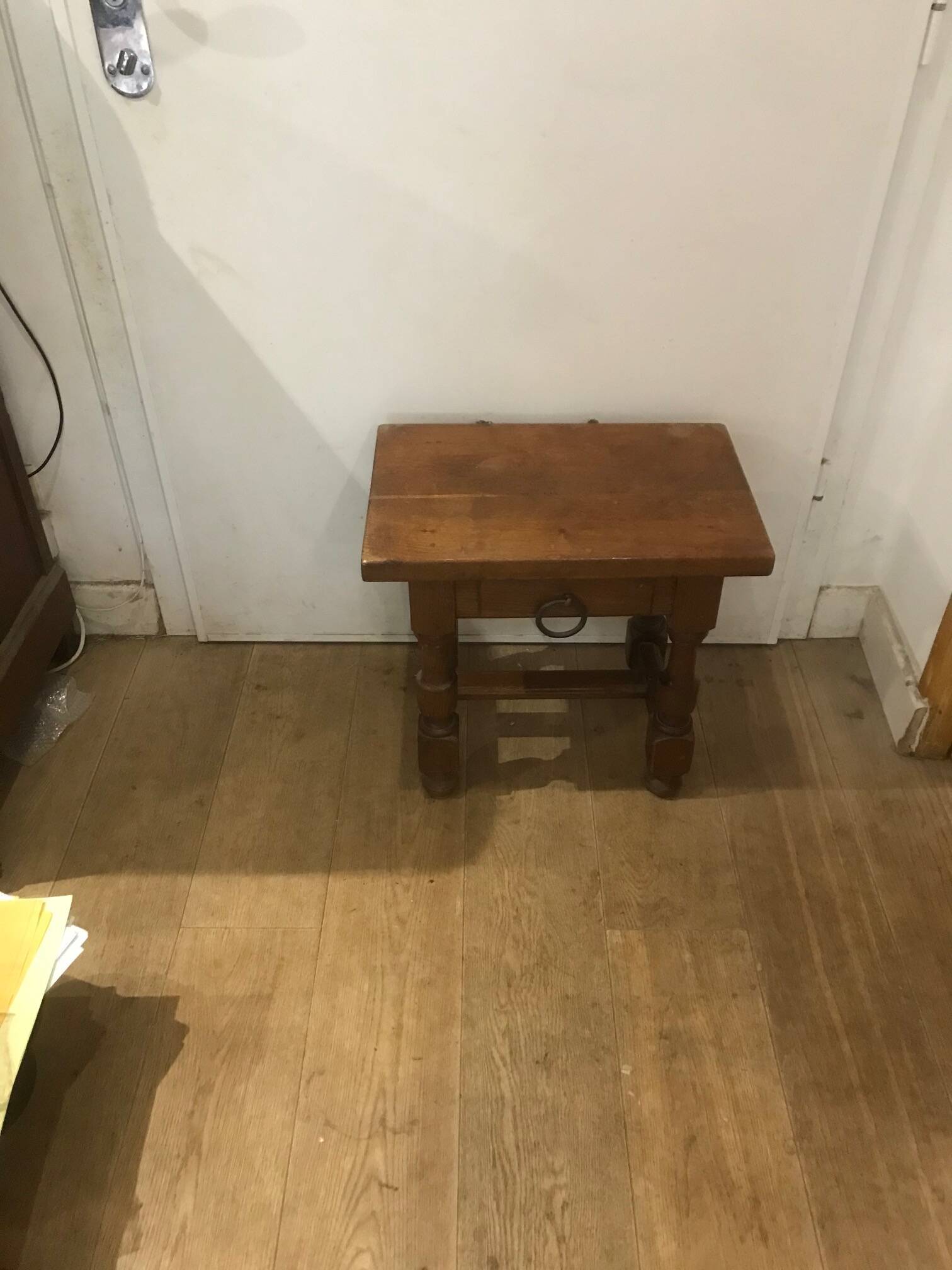 Small solid wood coffee table with drawer