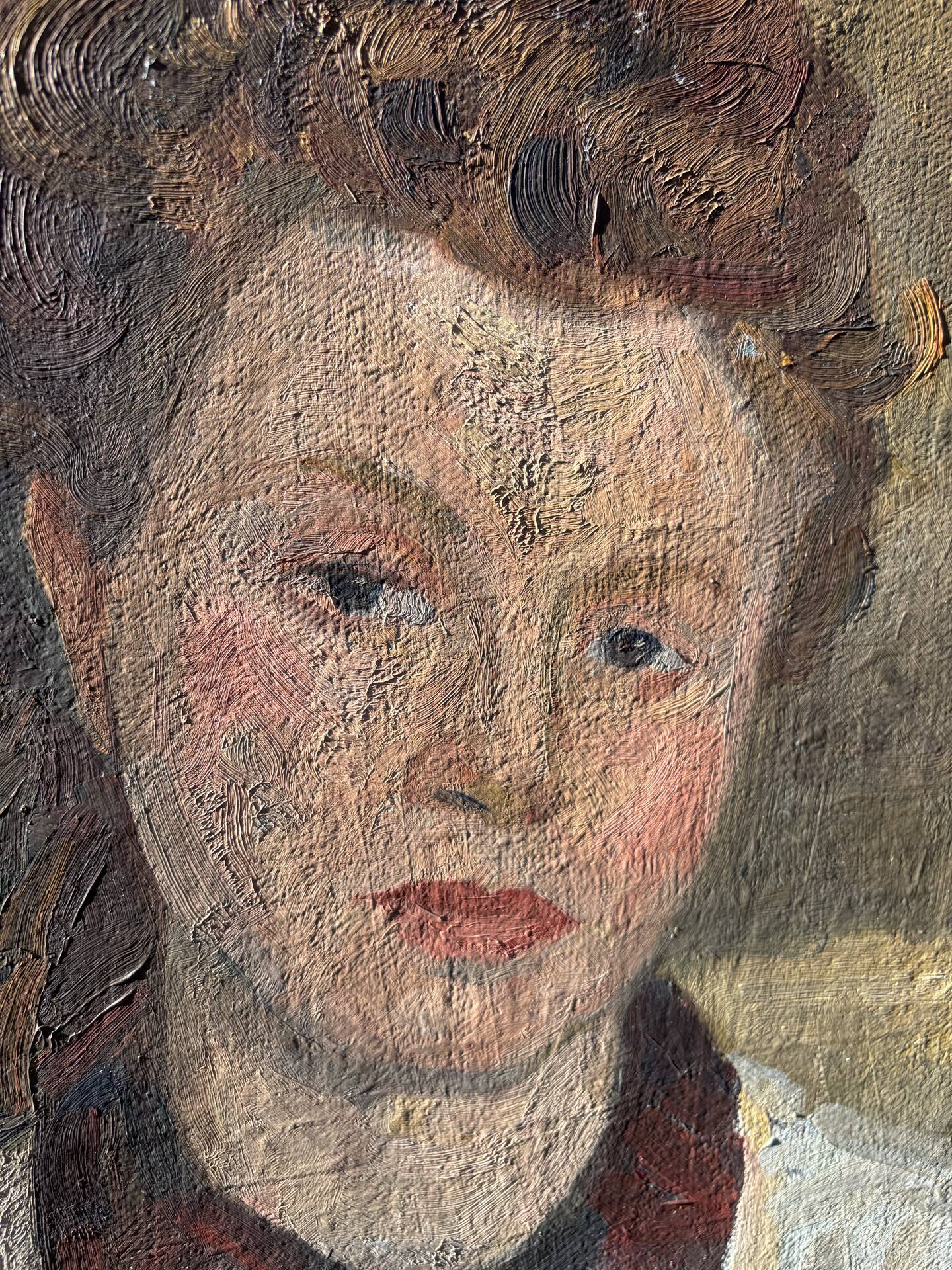 Portrait à l'huile d'une jeune femme par Gustave Balenghien