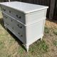 Louis XVI style chest of drawers in versailles grey patinated mahogany with white marble