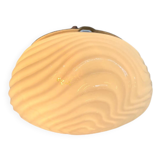 Mid-century milk glass flush mount or wall light, Czechoslovakia, 4 pieces