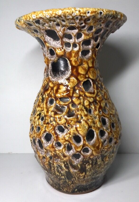 Enamels honey vintage ceramic vase