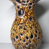 Vase émaux miel vintage en céramique