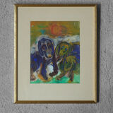 Frideborg Bryth, Gouache, 1961, Framed