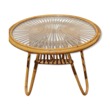 Rattan coffee table 50s