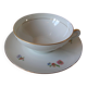Old large tea cup and saucer in Limoges porcelain with flower decor