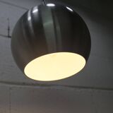 Pair of functional 70's aluminum ball pendants