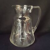 Chiseled glass pitcher