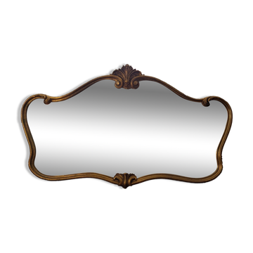 Grand miroir doré style Louis XV rocaille ancien vintage 144 cm