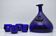 Cobalt Blue Viking Decanter and Cups, Holmegaard Glasværk, 1962