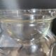 Jar type bonbonnière in translucent glass shape round modernist